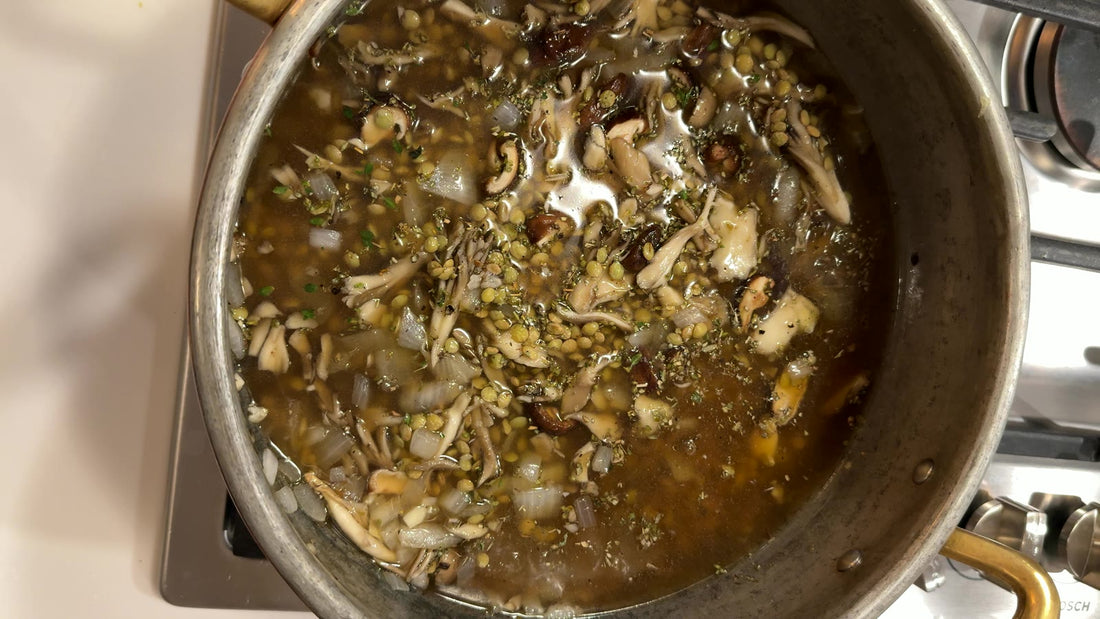 Mushroom Lentils with Thyme + White Wine